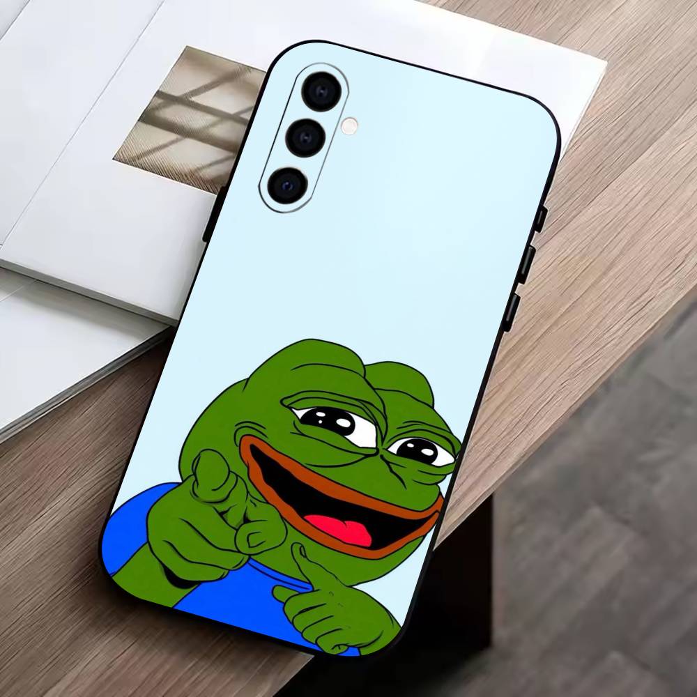 Funny Sad Frog pepe M-meme  Phone Case For Samsung Galaxy A73,A72,A71,A70,A53,A52,A51,Soft Silicone Black Cover