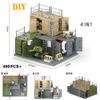 4 IN 1 WW2 Army Military Soldiers SWAT Police Container Weapon Cannon Base Model Building Blocks Bricks Children Toys