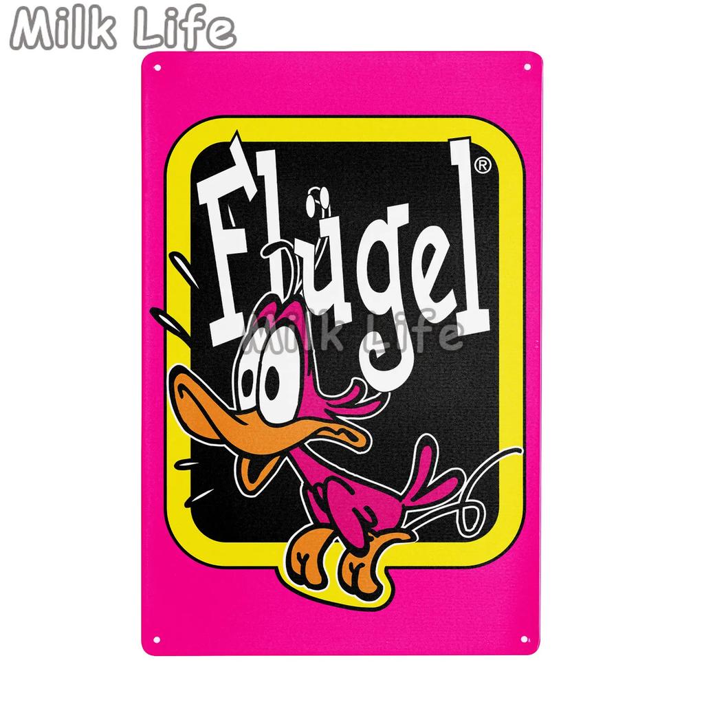 Flugel Beer Tin Sign Let the Duck Out Sign Drink Metal Posters Iron Painting Vintage Sign Home Decor for Bar Pub Club Man Cave