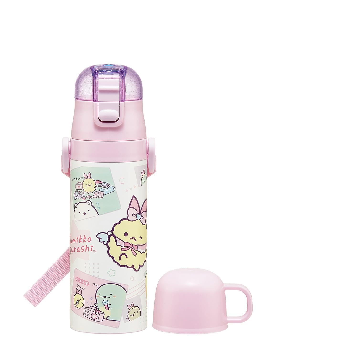 Skater Water Bottle Direct Drink Cup Drink Sumikkogurashi Ebiten Idol Design Stainless Sports Water Bottle Kids 2-Way - (470ml) / (430ml) - - Steel,