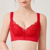Big Red and Small Breasts Gather and Show Big Without Steel Ring, Beautiful Back Underwear, Women's Breast Adjustment Bra, Lace Upper Support Bra