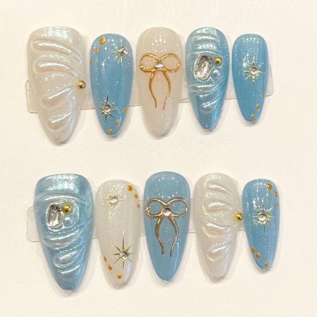10pcs Hand Painted Gel Press Nails Beautiful Luxury Customized Design Handmade Press On Nails