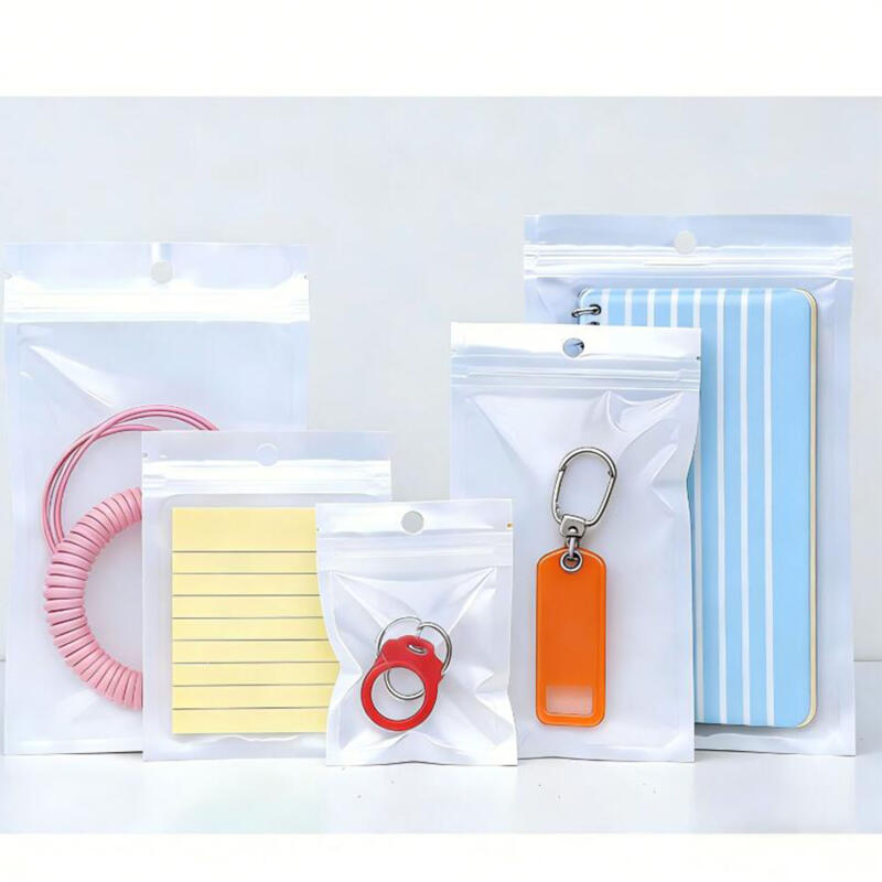 100pcs White Plastic Self Sealing Jewelry Bag Rings Necklace Bracelet Ziplocks Storage Holder Bags Anti-oxidation Jewelry Bag