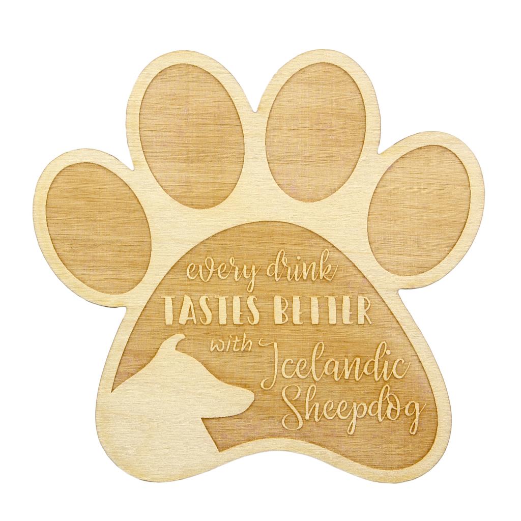 Icelandic Sheepdog, Icelandic Spitz, Iceland Dog – Mug coaster, engraved coaster with dog | Art-Dog