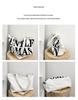 2025 Autumn Trend: Korean Style Canvas Shoulder Tote - Large Capacity and Stylish Letter Design