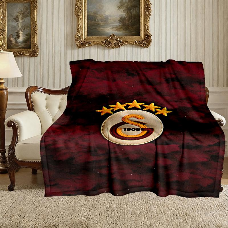 1pc Easy-Care Galatasaray SK Blanket, Perfect for Couch, Bed, Home, Travel & More, Warm & Durable Printed Blanket