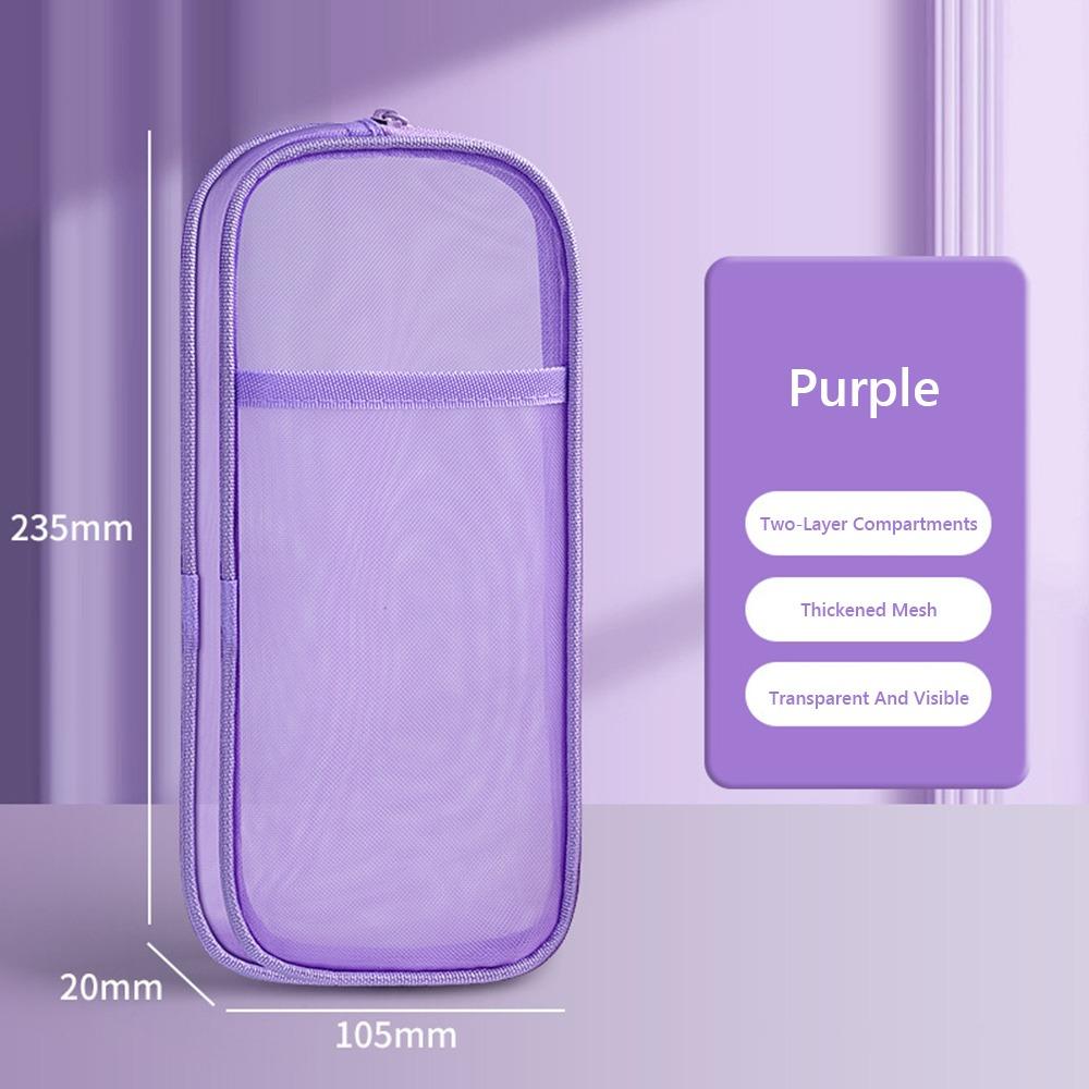 Mesh Pen Bag Transparent Pencil Case Multifunctional Stationery Bag  School  Office
