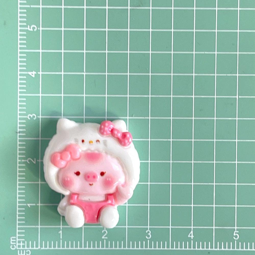 Cute Cartoon Pig Resin Accessories For Diy Phone Cases And Hair Accessories Cream Glue