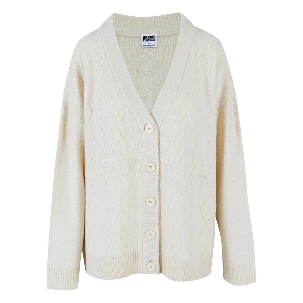 Urban Classics Damen Strickjacke mit Zopfmuster
