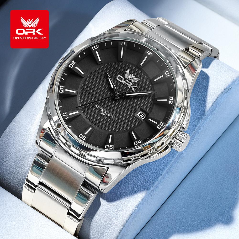 

Мужские часы Водонепроницаемые Кварцевые Деловые Повседневные Наручные часы Ремешок из Нержавеющей Стали Часы с Датой чёрный/серебряный