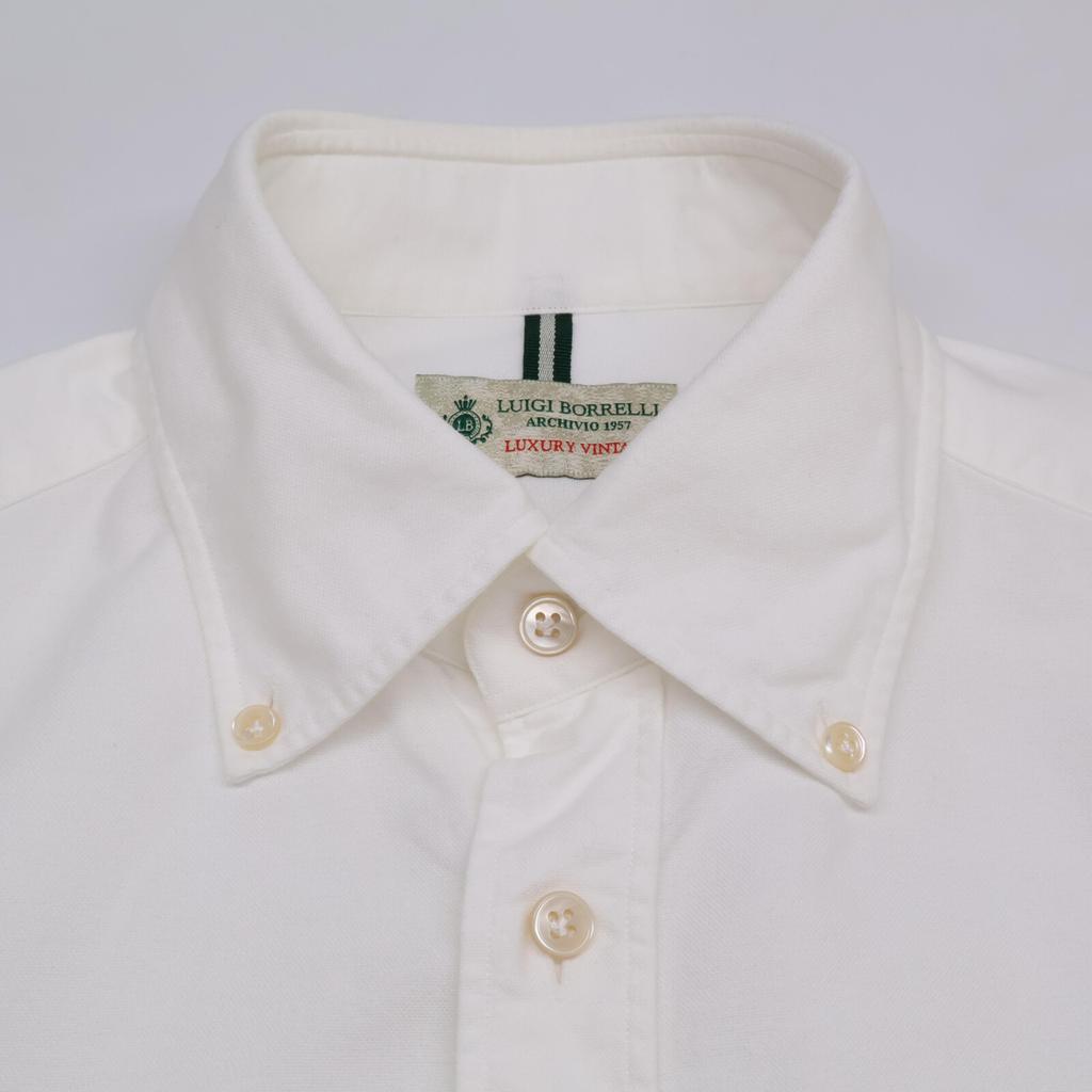 luigiborrelli MA0677932 Cotton button-down long-sleeve shirt/ tops M whiteUsed