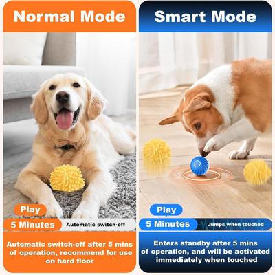 Interaktives Hundespielzeug Beweglicher Ball mit Hülle Selbstrollender Hunde-Ball für Kleine/Mittelgroße/Große Hunde Automatisches Hundespielzeug Beschäftigt sie