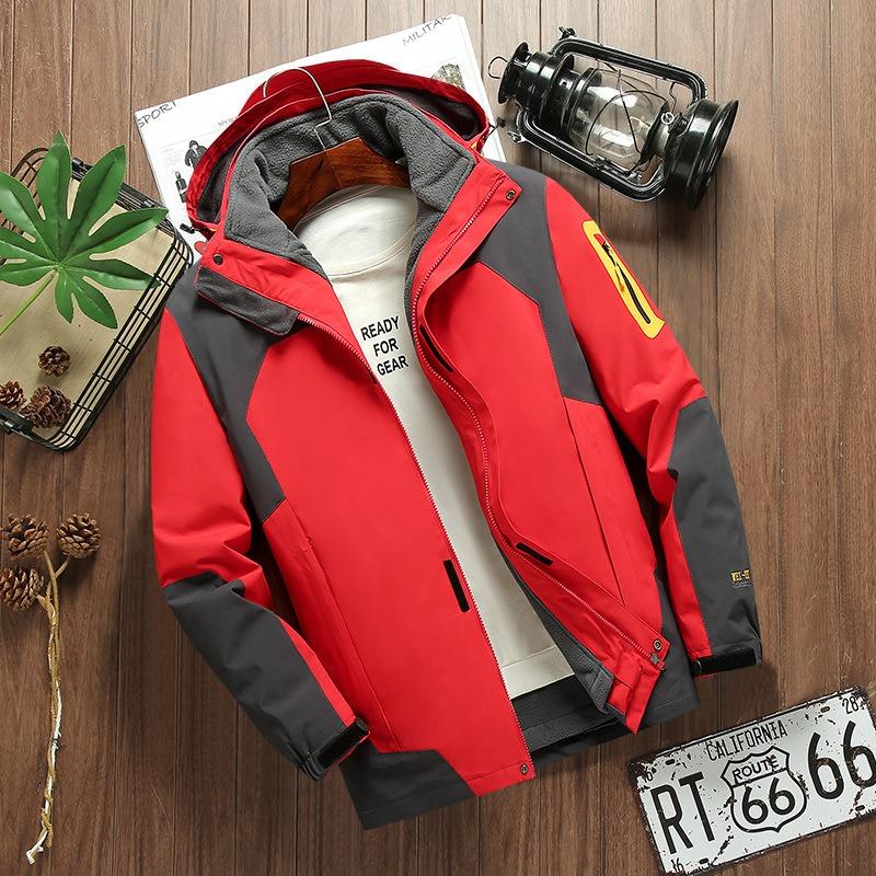 

Осенне-зимние пары на открытом воздухе бархатные спортивные альпинистские походные модные куртки с капюшоном три в одном мужские и женские куртки партия 6XL