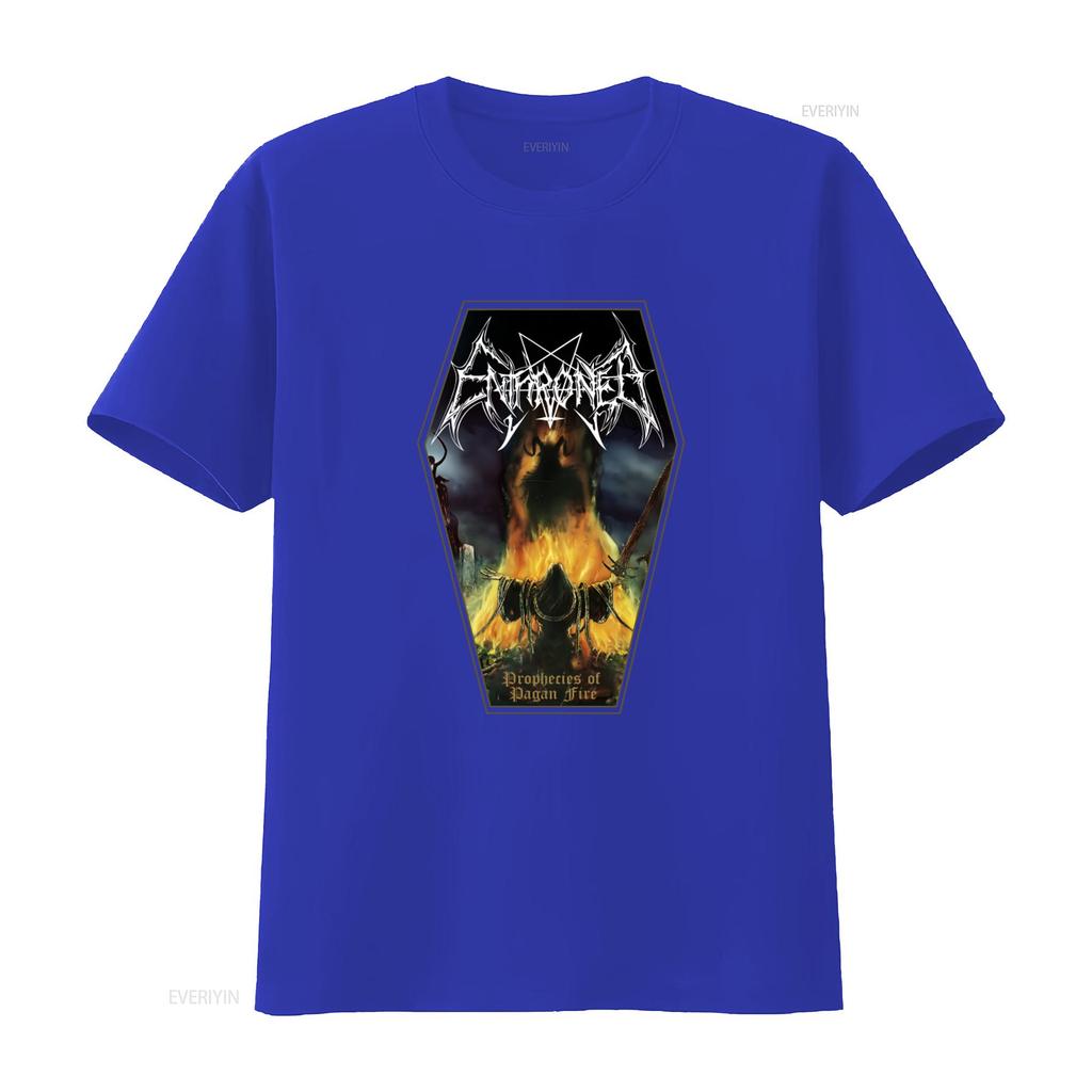 New DTG T shirt ENTHRONED Prophecies of Pagan Fire Gothic Metal Band Design  vintage Washed Comfortable Slightly graphic