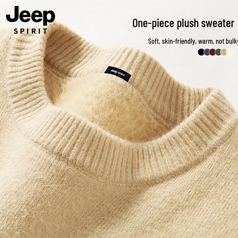 

JEEP SPIRIT Men s Fleece Lined Crew Neck Sweater M