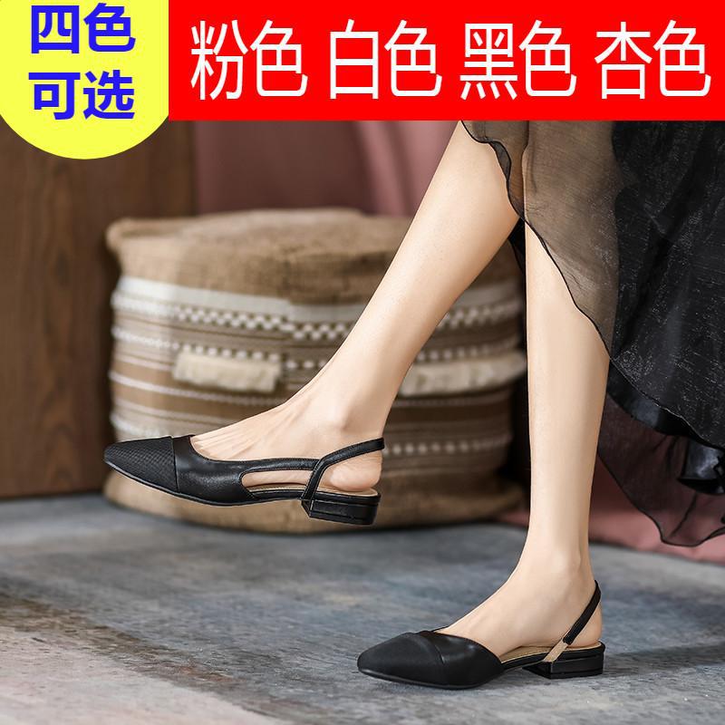 Fashion All-Match High Heel Sandal for Women Shoes Closed Toe Large Size High-heeled Multicolored Flat Block Girls Big Mixed Colors
