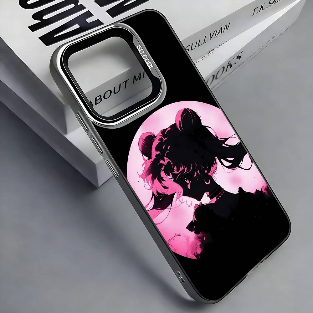 Coque de téléphone colorée Argentée au dos S-Sailor M-Moons Pour IPhone 17 16 15 14 13 12 11 Plus Pro Max Plus