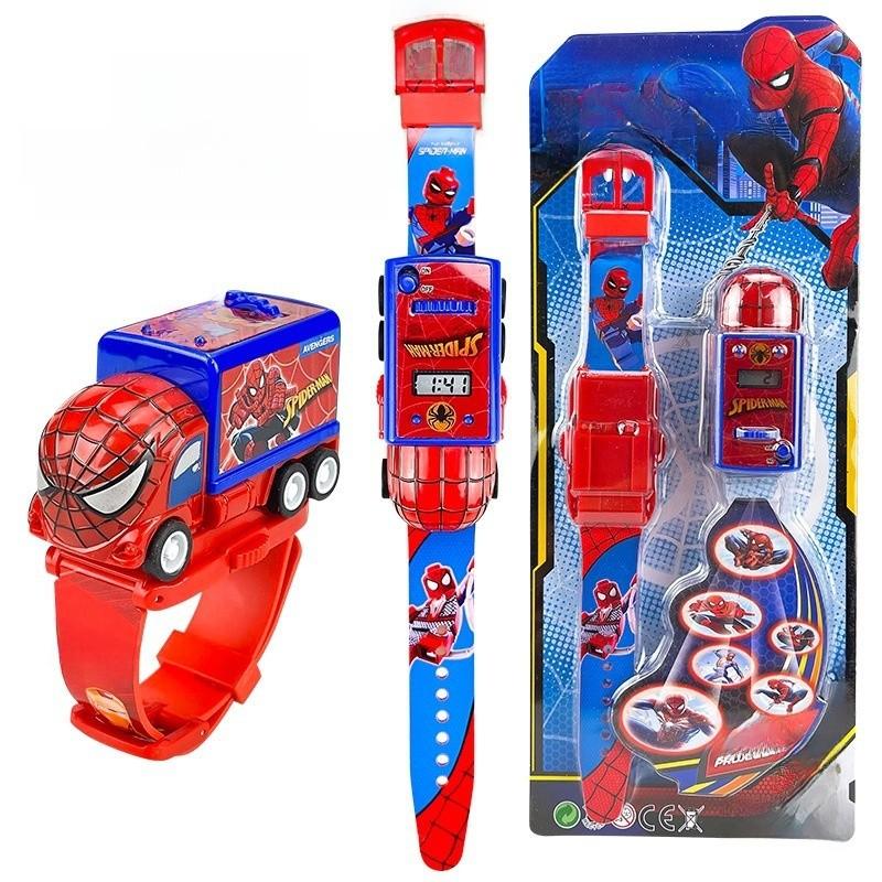 Reloj de Proyección Electrónico de Juguete para Niños de Spider Man Con Pantalla de Hora Para Juego Interactivo