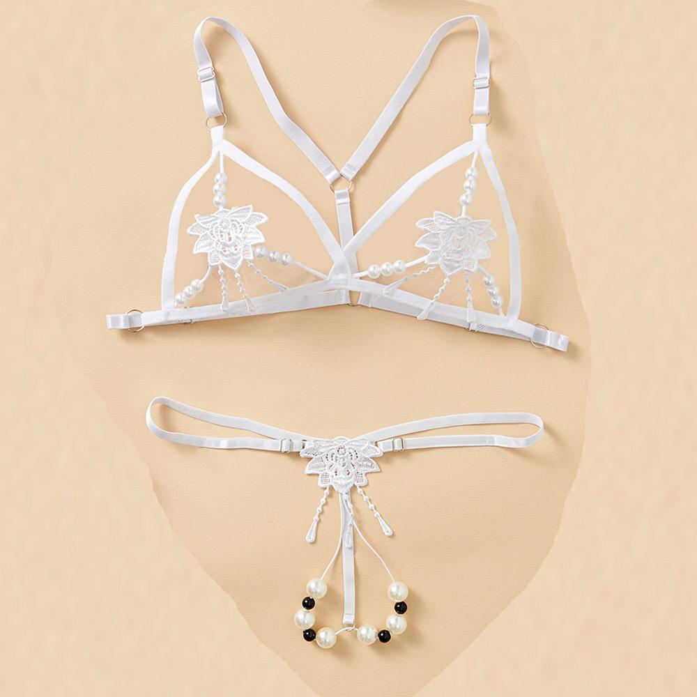 Adult Sexy Set Open Perspective Embroidered Erotic Bra Porn Panties Daring Lingerie Woman Products Sexy Ultra Hot