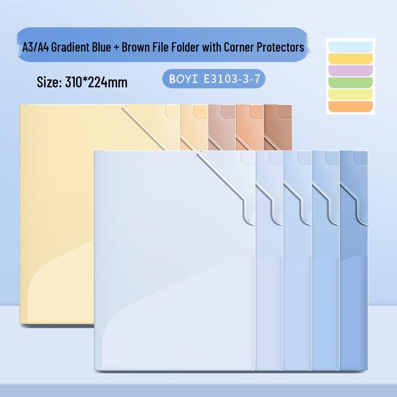 E3103 Transparent A3/A4 Folder & Loose-Leaf Paper Clip for Junior High School Students