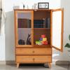 Stylish Bamboo Sideboard with 2 Doors & 2 Drawers, Floor Mounted Kitchen Storage Cabinet, Freestanding Organizer for Dining Room