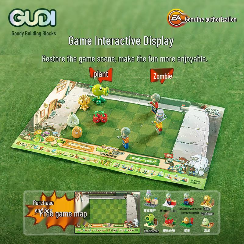 Goody Plants vs. Zombies Sunflower Pea Shooter Zombie Assembly Model Toy