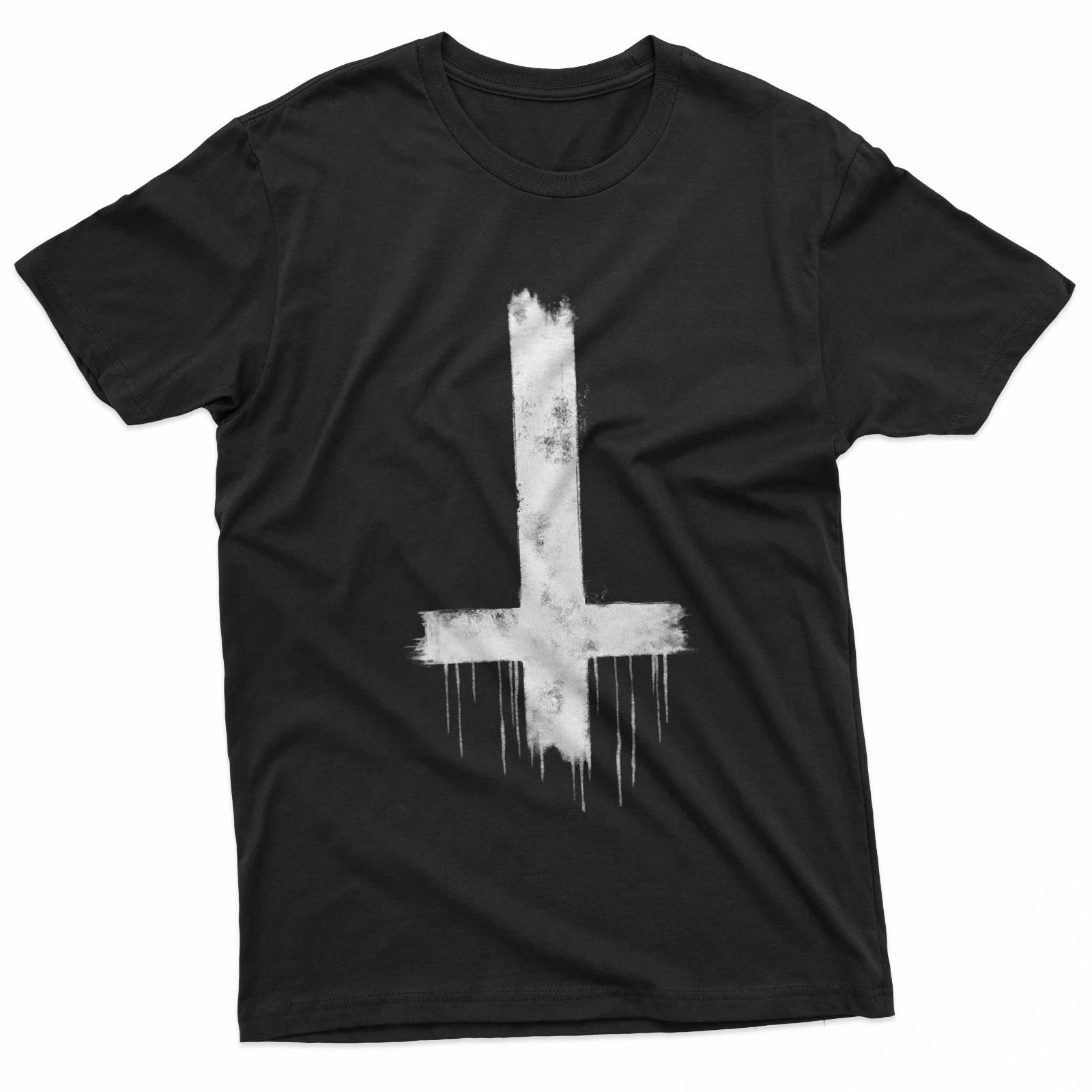 Indignus Inverted Cross Dripping Paint Occult T-Shirt S