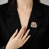 Women's Light Luxury Design Camellia Three-Dimensional Imitation Pearl Brooch Fashionable And Versatile Niche Design Brooch
