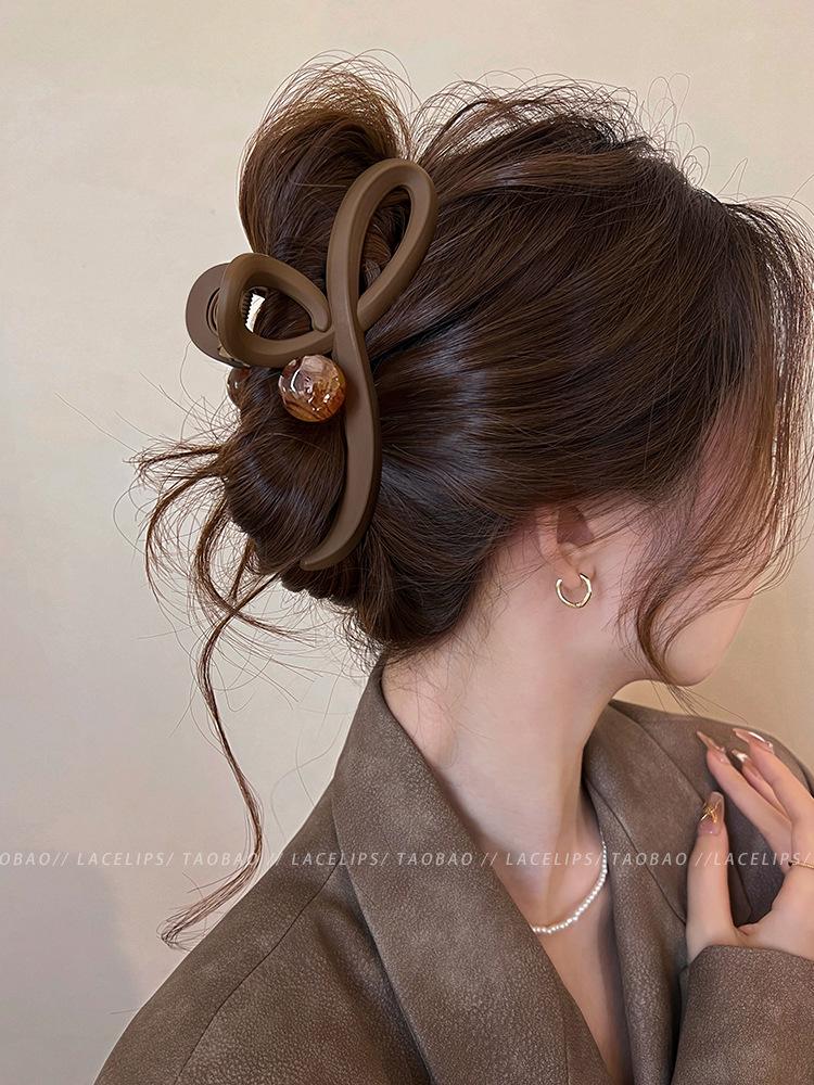 2025 Korean Style Large Updo Hair Clip for Thick Hair – Elegant Autumn Women’s Shark Clip