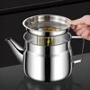 Stainless Steel Oil Filter Container with Fine Mesh 1500/2000ml Heat-Resistant Kitchen Oil Jug for Frying Lard Grease Storage Rust-Proof