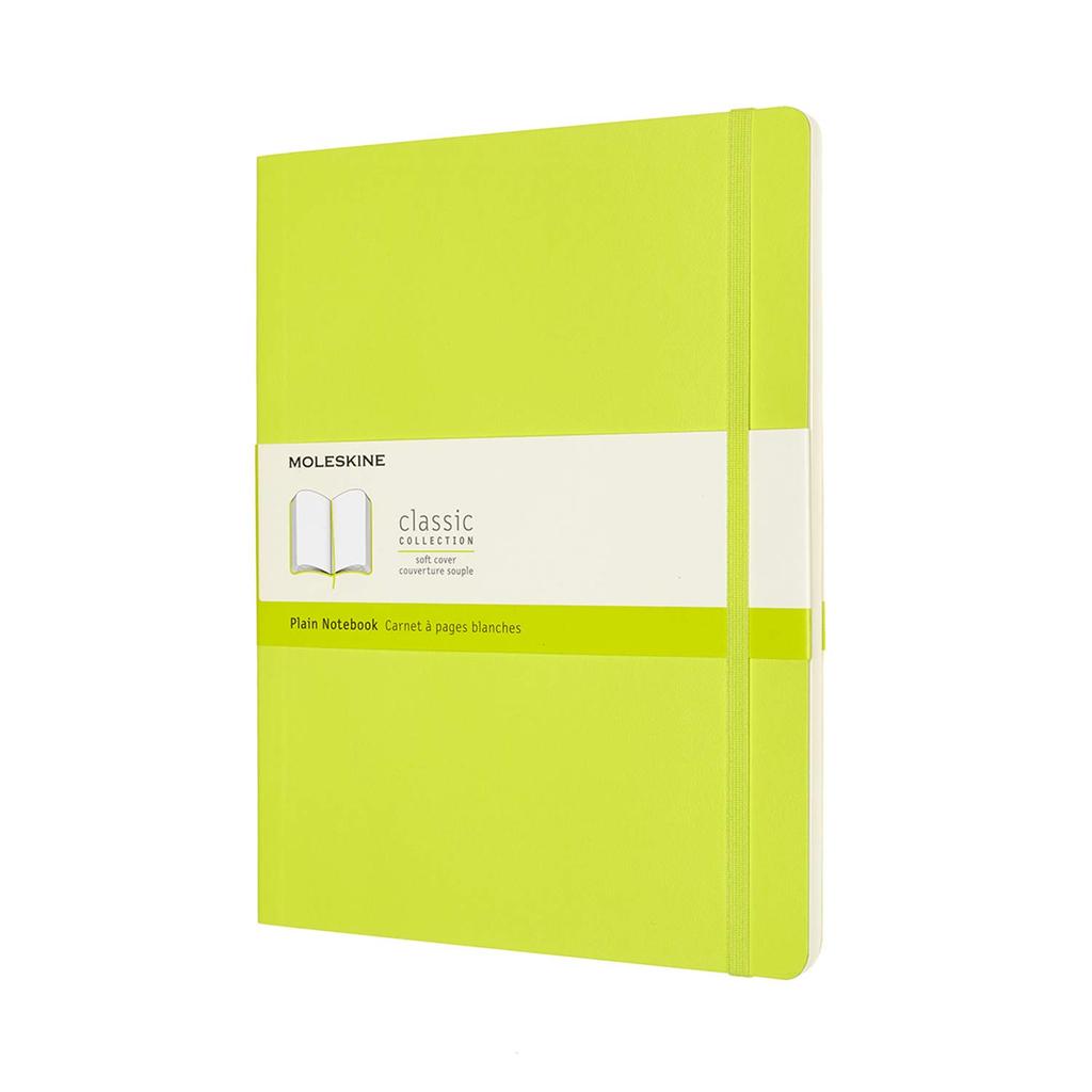 Moleskine Notebook Classic Notebook Soft Cover Plain XL Size wide x 25cm Lemon Green QP623C2 (19cm long)