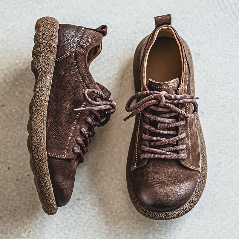 Men's Top Grain Leather Casual Shoes - 2025 Summer Edition, Big Toe Genuine Leather, Breathable Non-slip Soft Sole.