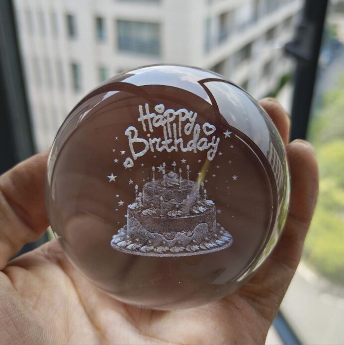 30 Clear Crystal Balls with 3D Laser-Engraved Solar System and Earth Galaxy Design - Creative Desktop Ornaments