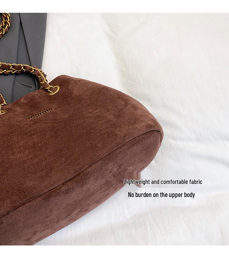 2025 Fashion Suede Retro Shoulder Bag - Versatile Autumn/Winter Chain Underarm Bucket Bag
