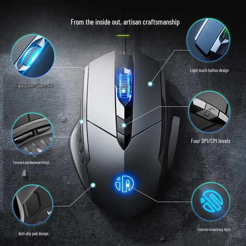 INPHIC W1 Wired Ergonomic Gaming Mouse
