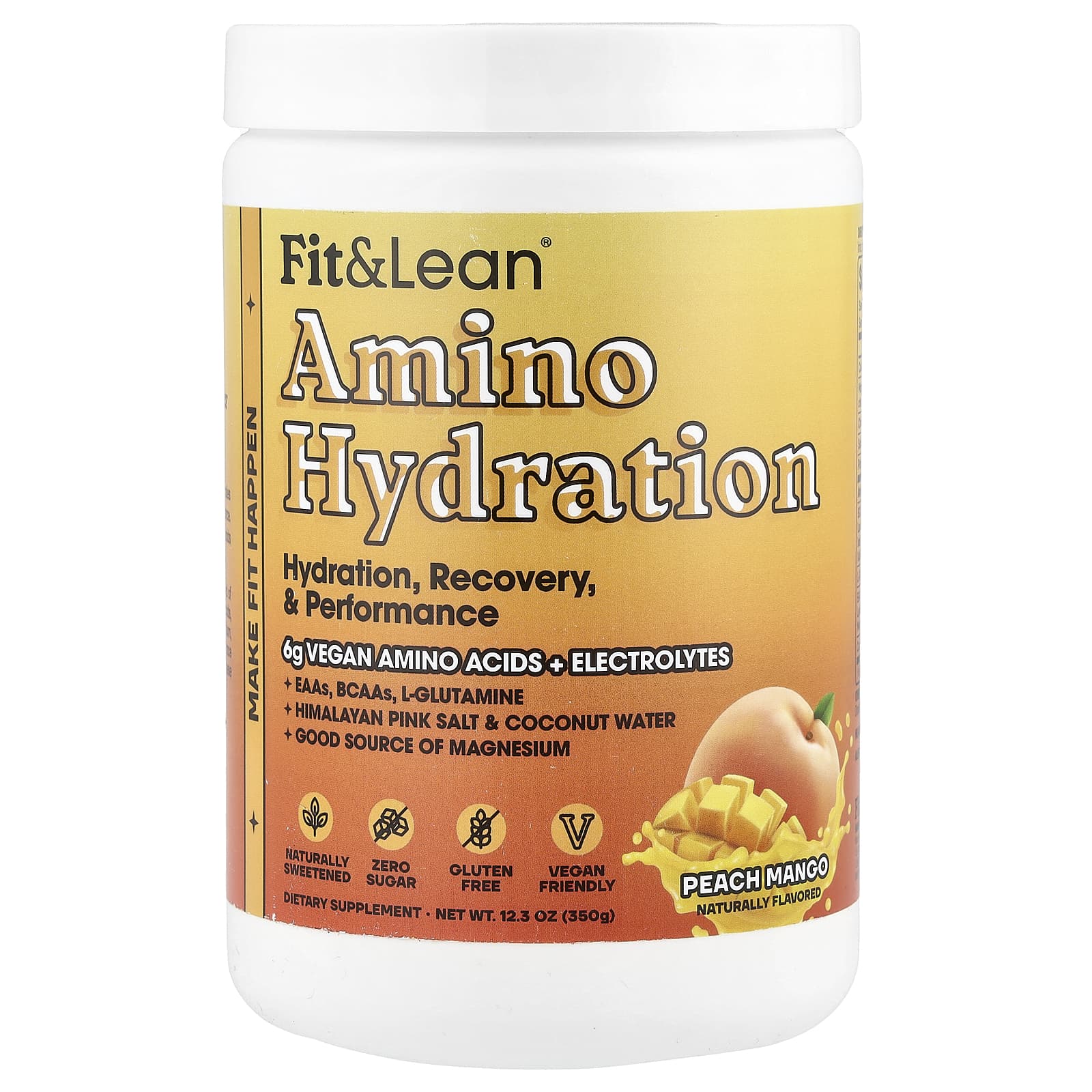 

Fit & Lean, Amino Hydration, Peach Mango, 12.3 oz (350 g)