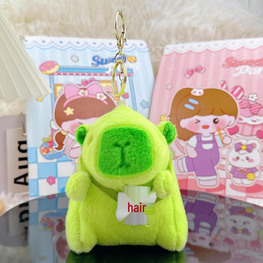 Viral Capybara Backpack Charm: Plush Toy Keychain and Pendant