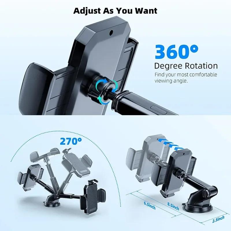 2025 NEW Universal Sucker Car Phone Holder 360° Windshield Car Dashboard Mobile Cell Support Bracket for iPhone Samsung Xiaomi