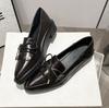 Mocassins rétro pour femmes à semelles épaisses et bout pointu en cuir, Plus velours, Tailles 41-43