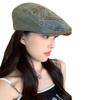 Hat women's retro washed cowboy hat big head circumference showing face small hat trendy hat