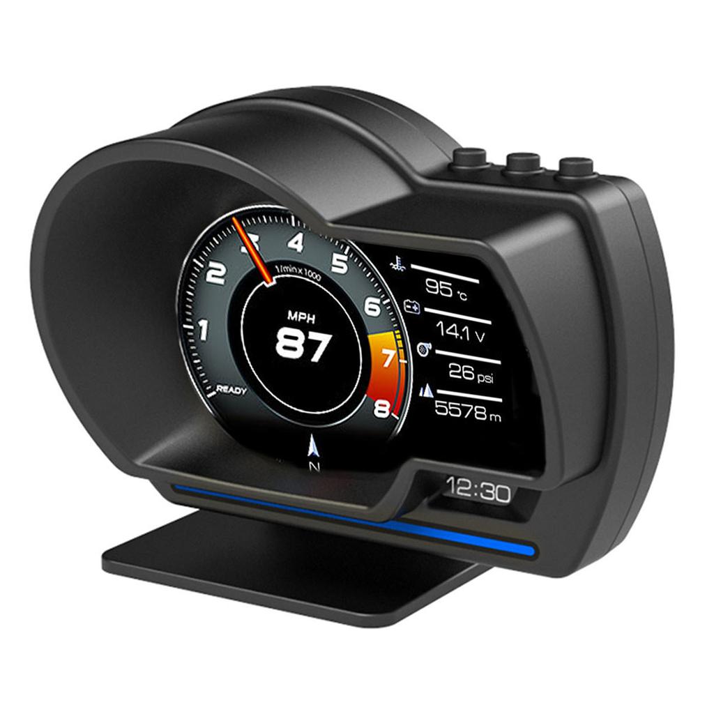 Head Up Display OBD2+GPS Smart Gauge Car HUD Speedometer Turbo RPM Alarm for Car Truck