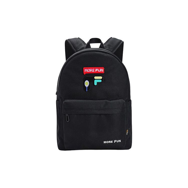 FILA Fusion Casual Sports Large Capacity Fabric Backpack Unisex Backpack Black T13U313102FBK Black