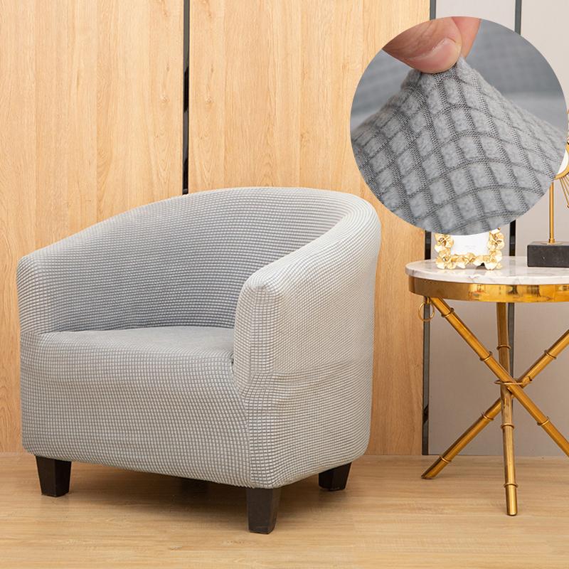 Plush Club Chair Cover Armchair Slipcover Geometric Printed Small Sofa Covers Protect for Pets Chair Decoration