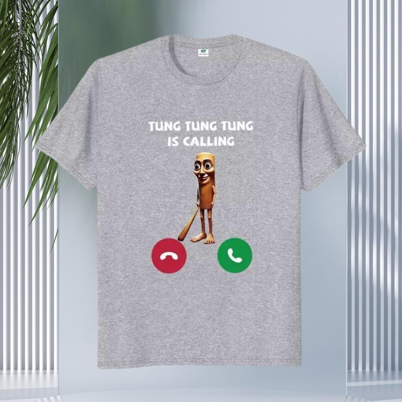 Tung Tung Sahur T Shirt Wooden Stick Man Fun Pattern Shan Hai Jing AI Funny Printed Short Sleeved T-shirt for Men