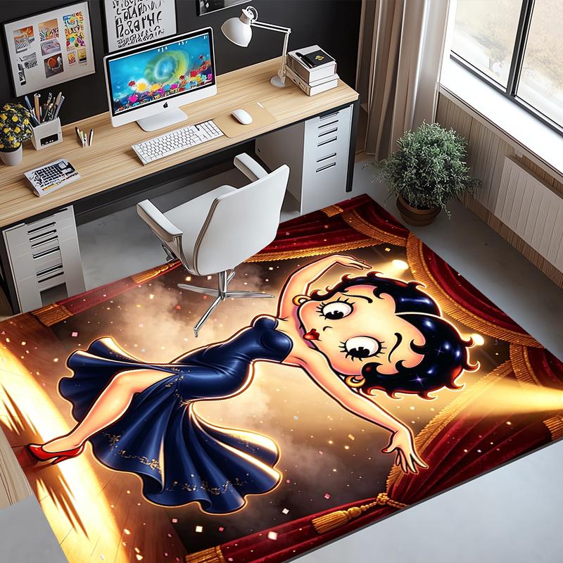 Betty Boop Pattern Rug, Indoor/Outdoor Mat, for Picnic, Gameroom, Bedroom, Office, Living Room, Home Decor Carpet, Birthday Gift