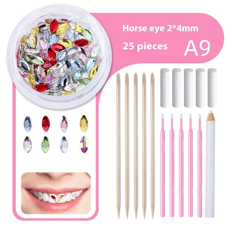 1 Zestaw Dentalne Kryształki na Zęby Kryształowe Szkło Diament Ornament w Kształcie Motyla Narzędzia do DIY Różne Kształty Kolor Ozdoby do Biżuterii na Zęby