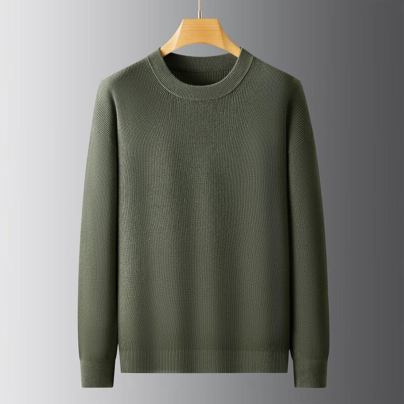 Dibinze Men's Plus Size Cotton Cashmere Blend Round Neck Pullover