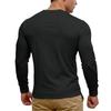 Men's Casual ,color Top, Men's Long,sleeved Button Pocket V,neck Top