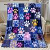 1pc 2D Flat Multicolor Paw Print Pattern Blanket, Suitable for Sofa, Bedroom, Living Room, Bed, Bench, Chair, Soft And Warm Ligh