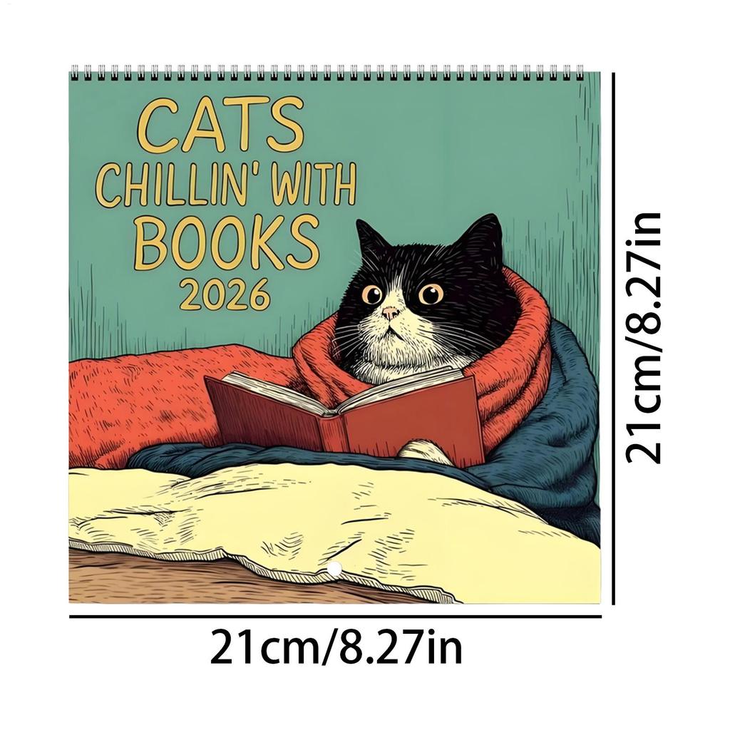 Wandkalender 2026 12-Monats Aufhängbar Katzen Design Familienplaner Organizer Kalender für Schlafzimmer Heim Büro Dekor